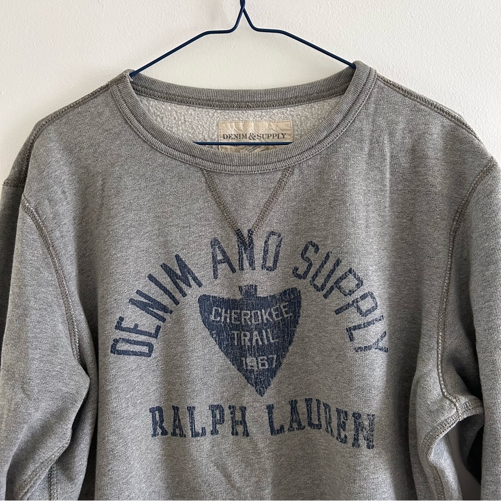 Ralph Lauren Denim & Supply Gray Crewneck Sweatshirt Cherokee Trail 1967 - Picture 2 of 6